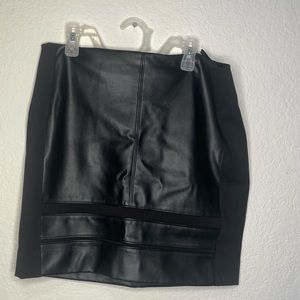 Thrifted Size 6 White House Black Market faux leather skirt.